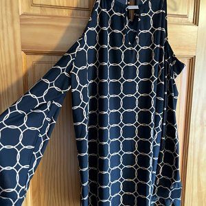 black and tan top Size XL long sleeve with peep shoulders